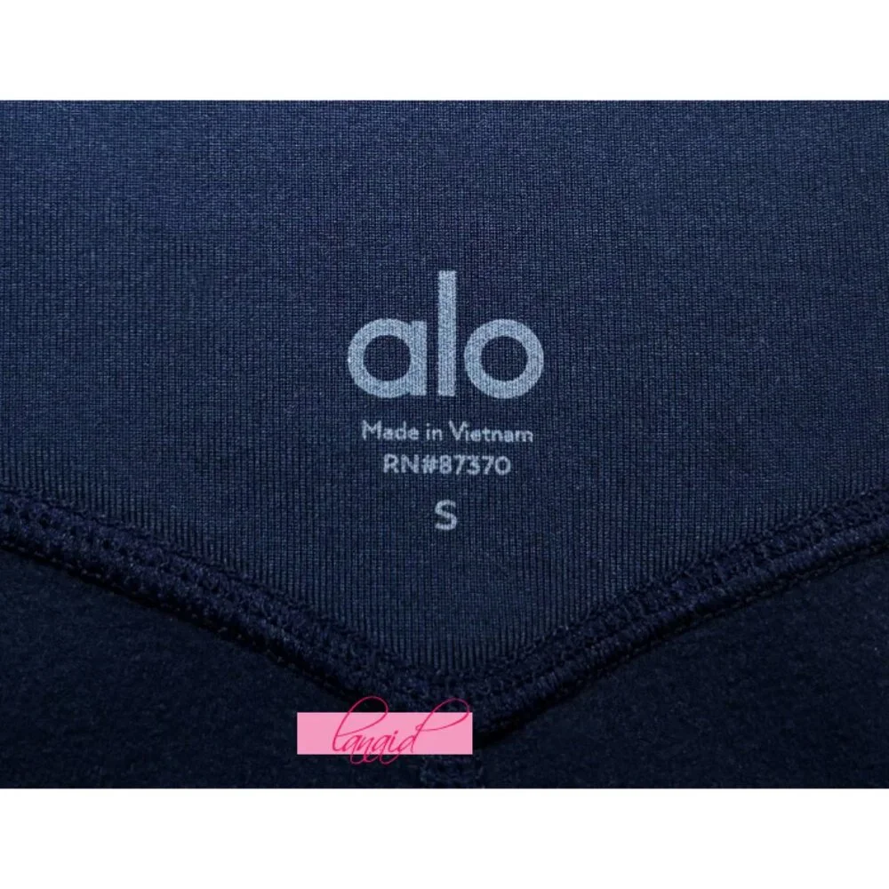 Alo Airbrush Winter Warm High-Waist Nocturne Legging Navy Brushed Fleece Hi-Rise